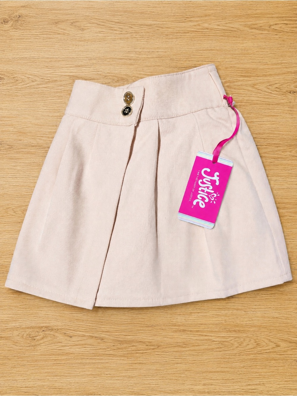 NWT Justice‎ Girls Light Pink Pleated Skort Size L 12/14